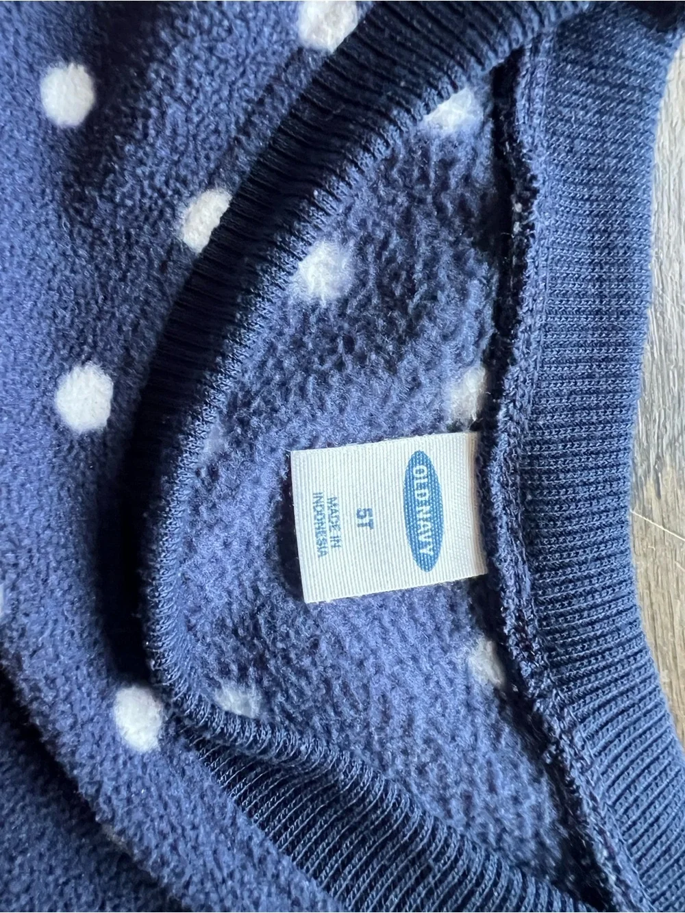 Girls' old Navy Blue Polka Dot Dress - Cozy Long Sleeve 5T size